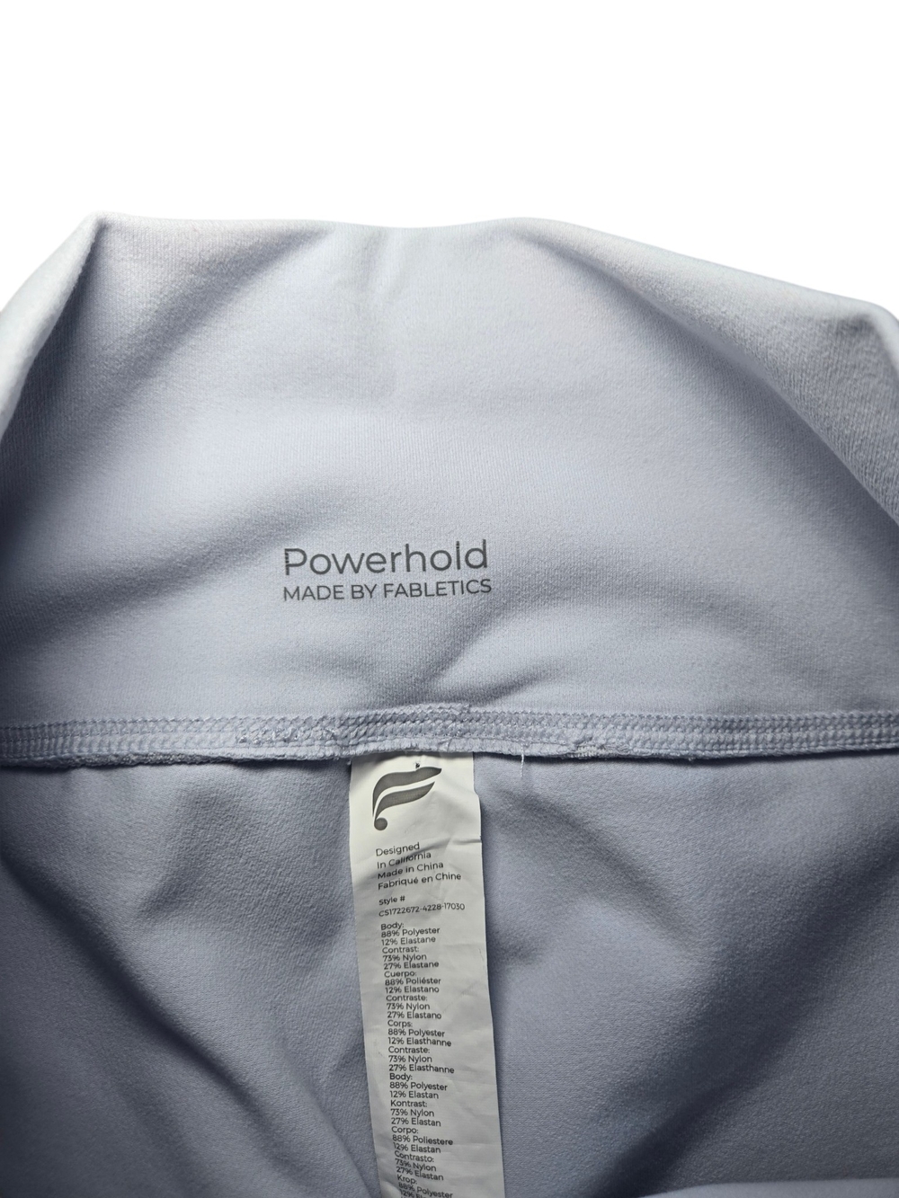 Fabletics White Leggings with Navy Side Panels - Picture 9 of 11